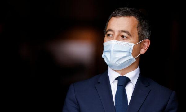 French Interior Minister Gerald Darmanin looks on ahead of a visit of the French President Emmanuel Macron about the fight against separatism at the Seine-Saint-Denis prefecture headquarters in Bobigny, near Paris, on Oct. 20, 2020. (Ludovic Marin/Pool via Reuters)