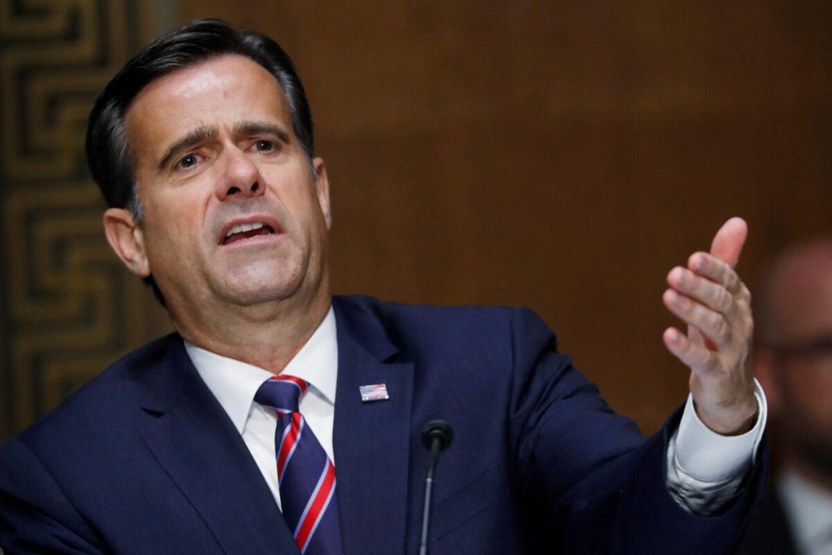 John Ratcliffe testifies before a Senate Intelligence Committee nomination hearing on Capitol Hill in Washington, on May 5, 2020. (Andrew Harnik/Reuters File Photo)