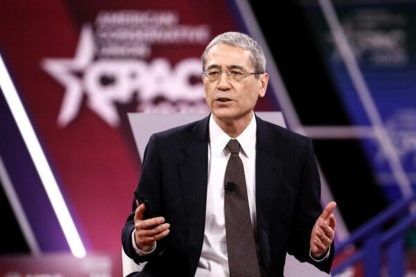 Political commentator and China analyst Gordon Chang speaks at the CPAC convention in National Harbor, Md., on Feb. 29, 2020. (Samira Bouaou/The Epoch Times)