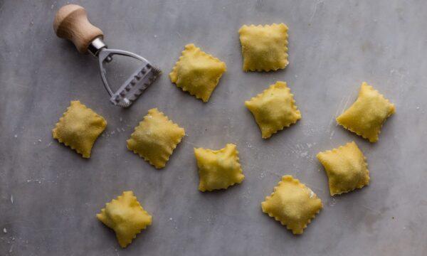 Cut out your tortelli with a square cutter with grooved edges, or a sharp knife. (Giulia Scarpaleggia)