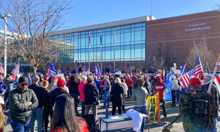 Protesters Rally for Election Integrity at Nevada Courthouse