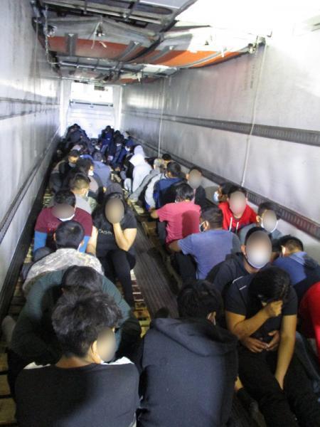 80 illegal aliens from Mexico, Guatemala found by border patrol agents near the Texas border on Dec. 5, 2020. (CBP)