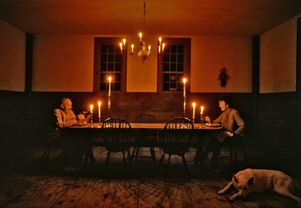 Andrew and Betsy Wyeth at dinner in "That Hour," 1988, by Peter Ralston. Photograph. (Courtesy of Peter Ralston/Ralston Gallery)