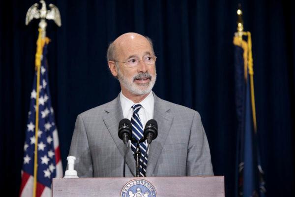 Pennsylvania Gov. Tom Wolf speaks to the press in Harrisburg, Pa., on Nov. 4, 2020. (The Office of Governor Tom Wolf/Flikr) [CC BY 2.0 (ept.ms/2haHp2Y)]