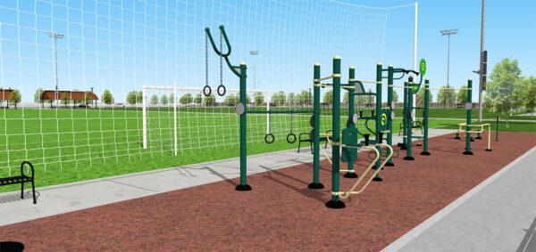 A rendering of a playground in a new sports park in Cypress, Calif. (Courtesy of the City of Cypress)