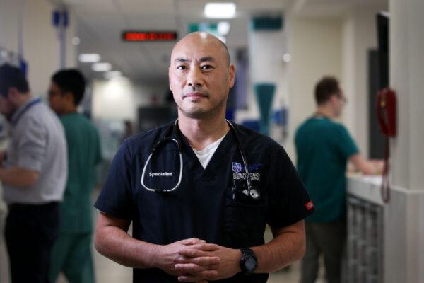 Emergency Medicine Specialist Doctor Kevin Maruno in the Emergency Department of St Vincent's Hospital in Sydney, Australia on June 4, 2020. (Lisa Maree Williams/Getty Images)