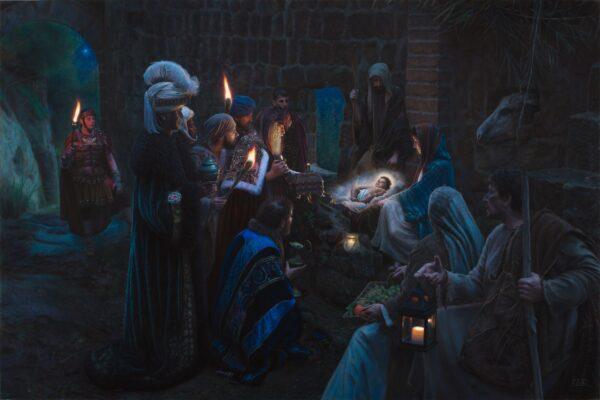 "Adoration of Magi," 2017, by Rubén Belloso Adorna. Pastel on paper; 59 inches by 39 3/4 inches. (Courtesy of Rubén Belloso Adorna)
