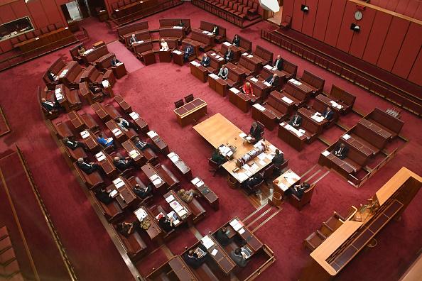  The Senate chamber at Parliament House in Canberra, Australia, on March 23, 2020. (Mick Tsikas/Pool/Getty Images)