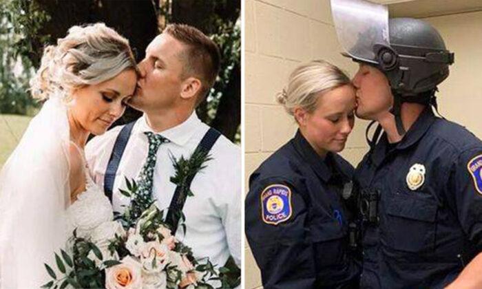 Two Officers Tie the Knot as Riots Break Out, Return to Duty Less Than 18 Hours Later