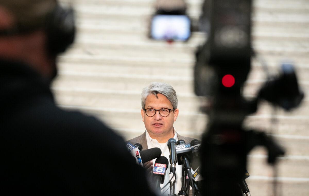 Gabriel Sterling, voting systems manager for the Georgia secretary of state's office, answers questions during a press conference in Atlanta, Georgia, on Nov. 6, 2020. (Jessica McGowan/Getty Images)