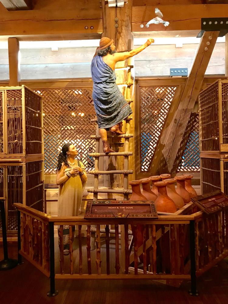 Noah releasing the dove on Noah's ark replica at the Ark Encounter Theme Park in Williamstown, Ky. (Lindasj22/Shutterstock)