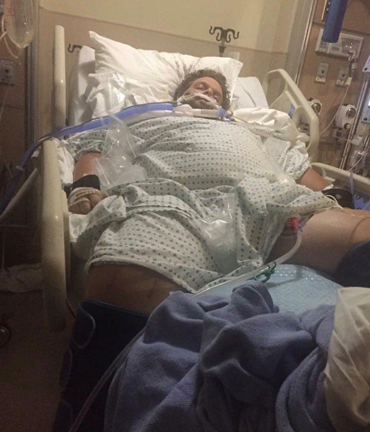 Jerold placed on a ventilator after driving himself to the emergency room. (Courtesy of <a href="https://www.facebook.com/jerold.maghoney">Jerold Maghoney</a>)