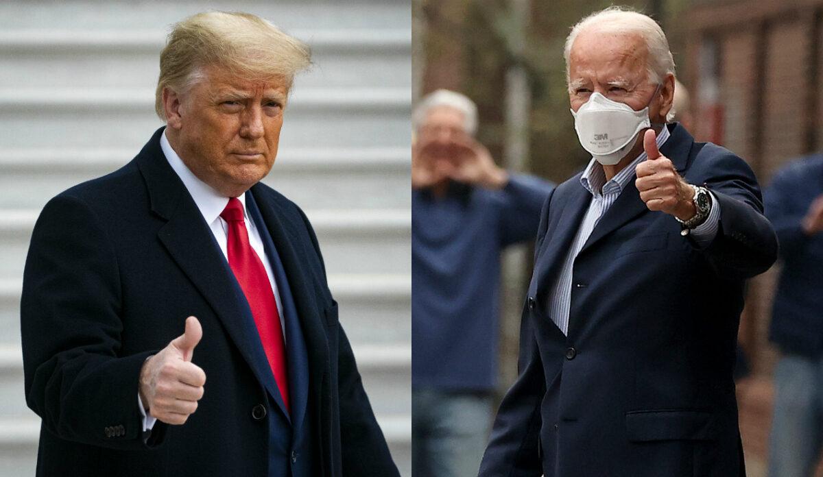 President Donald Trump (L) and then-Democratic presidential nominee Joe Biden (R) in file photographs. (Getty Images)