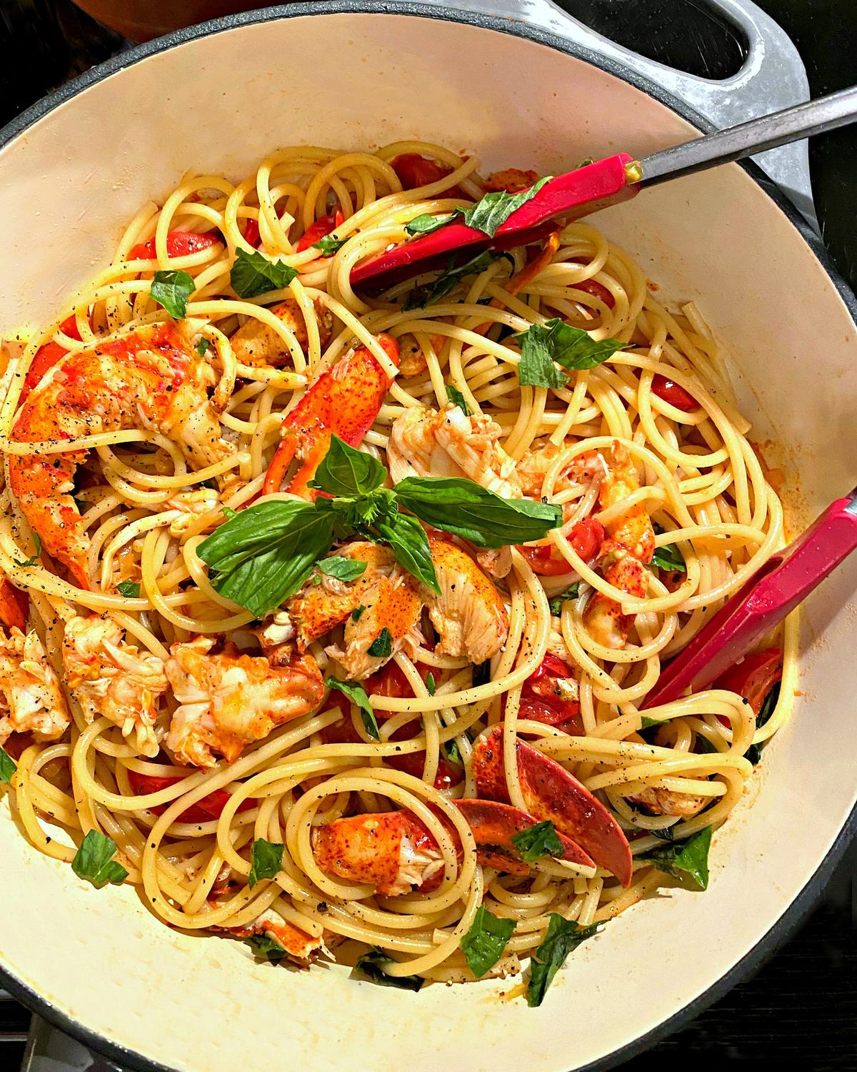 This simple yet elegant pasta dish allows the lobster to shine. (Lynda Balslev for Tastefood)