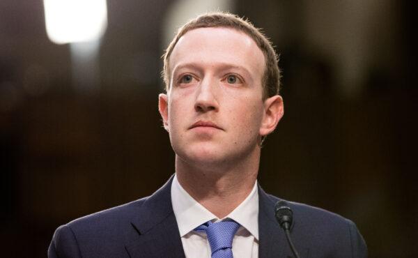 Facebook founder and CEO Mark Zuckerberg testifies at a Senate Judiciary and Commerce Committees Joint Hearing in Washington on April 10, 2018. (Samira Bouaou/The Epoch Times)