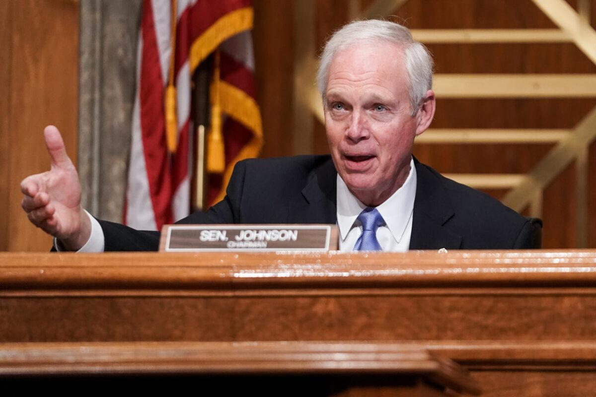 Senate Homeland Security and Governmental Affairs Committee Chairman Ron Johnson (R-Wis.) speaks during a hearing to discuss allegations of election fraud on Dec. 16, 2020. (Greg Nash-Pool/Getty Images)