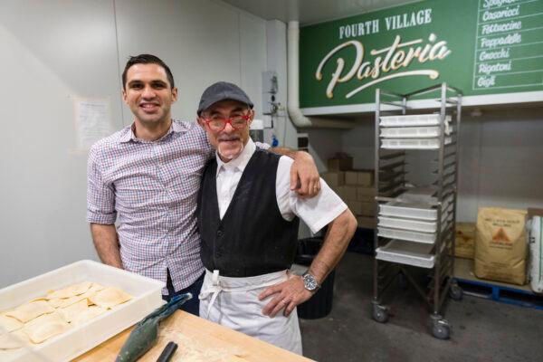 Small business owners Sal Quattroville with Pasta maker Vinicio Rinaldi in Sydney, Australia, Oct. 31, 2017. (Brook Mitchell/Getty Images for American Express)