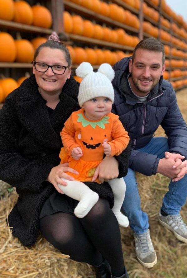 Sam and Florence with their daughter Hettie. (Caters News)