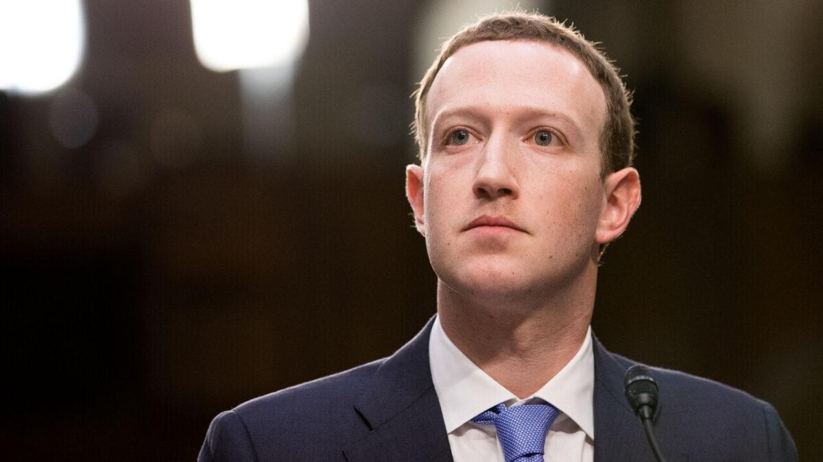 Facebook founder and CEO Mark Zuckerberg testifies at a Senate Judiciary and Commerce Committees Joint Hearing in Washington, on April 10, 2018. (Samira Bouaou/The Epoch Times)