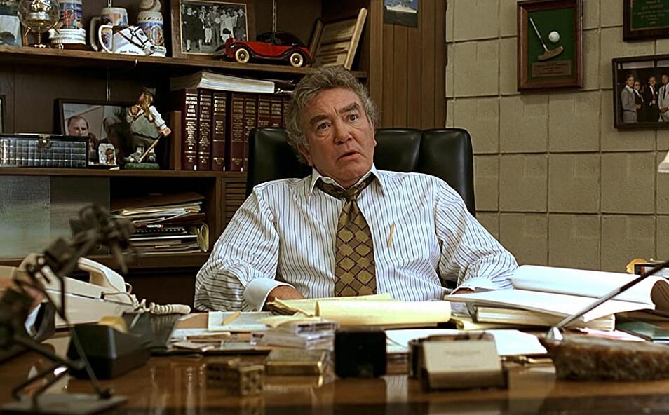 Lawyer Ed Masry (Albert Finney) responds to heavy guilt-tripping from his assistant, in “Erin Brockovich.” (Universal Pictures)