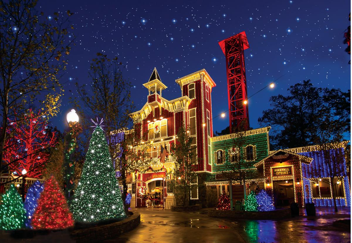 Christmas lights in Fireman's Landing at Silver Dollar City in Branson, Mo. (Courtesy of Branson CVB)