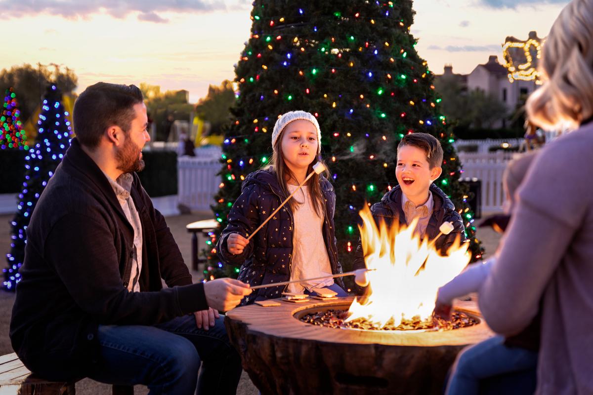 Fire pit in S'moresland at Christmas at the Fairmont Scottsdale Princess. (Courtesy of Fairmont Scottsdale Princess)
