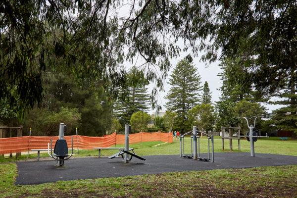 An public outdoor gym is seen closed at Queenscliff in Sydney, Australia on Dec. 19, 2020.(Lee Hulsman/Getty Images)