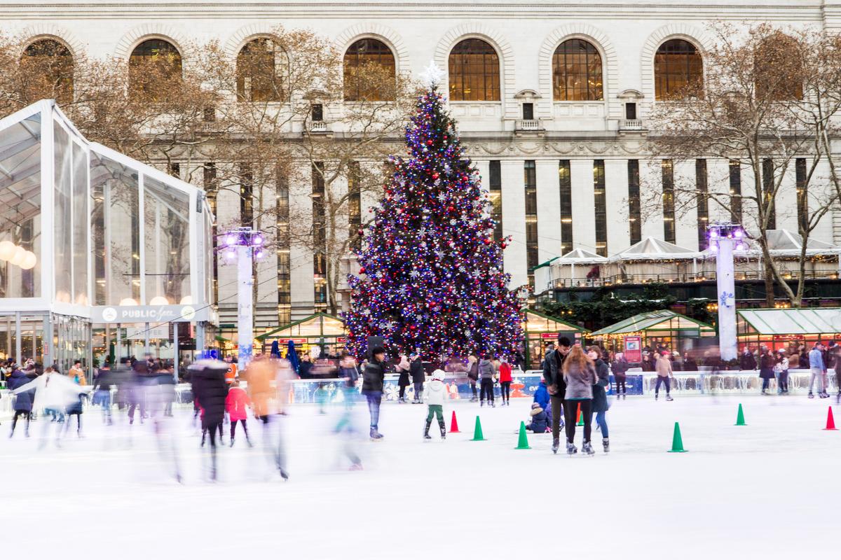 Ice skating at Bryant Park in New York City. (Brittany Petronella)