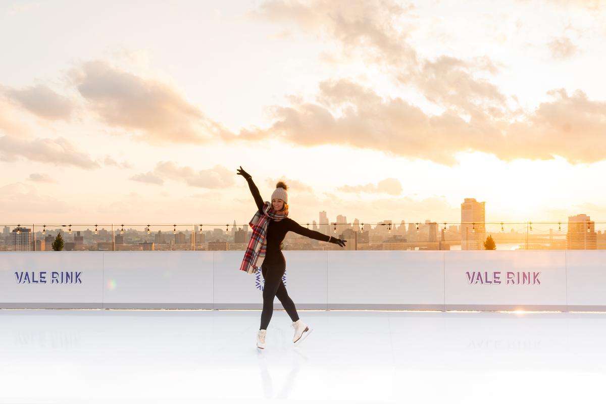The ice skating rink at The William Vale hotel in Brooklyn. (Courtesy of The William Vale)