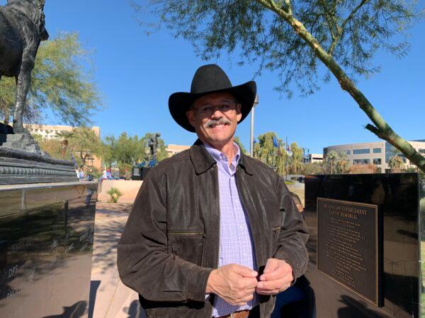 Arizona state Rep. Mark Finchem attends a "Stop the Steal" rally in Phoenix, Ariz., on Dec. 19, 2020. (Linda Jiang/The Epoch Times)