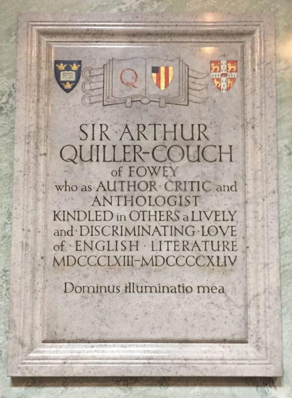 Sir Arthur Quiller-Couch's memorial in Truro Cathedral, England. (Andrewrabbott/CC BY-SA 4.0)