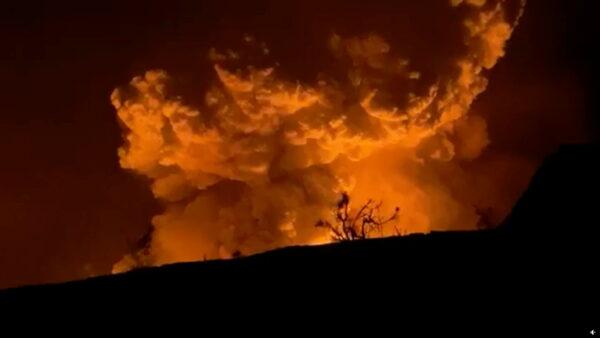 Kilauea volcano erupts in Hawaii, on Dec. 20, 2020, in this still image taken from a social media video. (EPICLAVA via Reuters)
