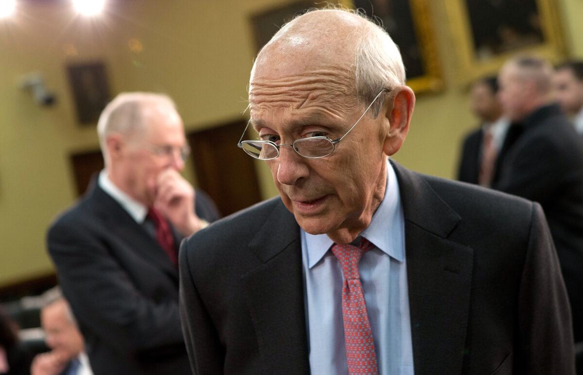 Supreme Court Justice Stephen Breyer awaits the start of a hearing on Capitol Hill, in Washington, on March 14, 2013. (Win McNamee/Getty Images)