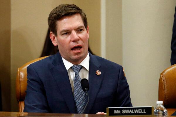 Rep. Eric Swalwell (D-Calif.) votes in the Longworth House Office Building on Capitol Hill in Washington, on Dec. 13, 2019. (Patrick Semansky/Pool/Getty Images)