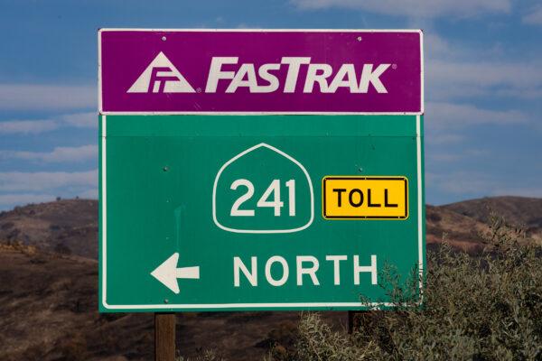 A road sign directing drivers to State Route 241 toll road in Orange County, Calif., on Nov. 12, 2020. (John Fredricks/The Epoch Times)
