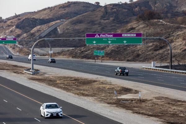 An aerial view of the State Route 241 toll road in Orange County, Calif., on Nov. 12, 2020. (John Fredricks/The Epoch Times)