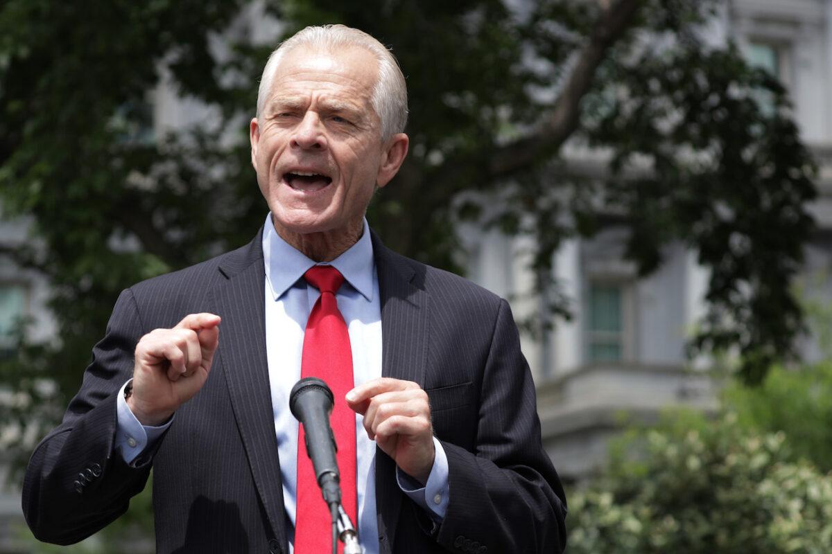 Peter Navarro speaks to members of the press outside the White House on June 18, 2020. (Alex Wong/Getty Images)
