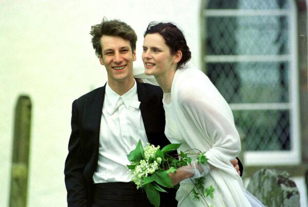 Stella Tennant with French born David Lasnet on their wedding day in Oxnam on the Scottish Borders, on May 22, 1999. (David Cheskin/PA via AP)