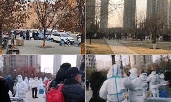 The Huarun Oak Bay housing community in Shenyang city, China, is locked down due to a local surge of COVID-19 cases, on Dec. 23, 2020. (Provided to The Epoch Times by interviewee)