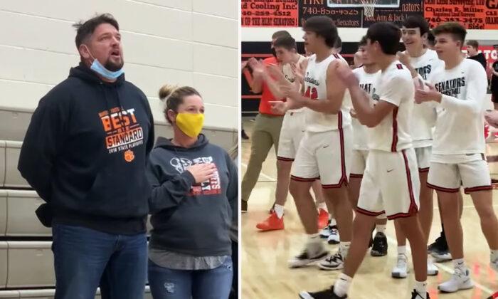 Dad Sings Impromptu National Anthem at Son’s Basketball Game After Sound System Fails