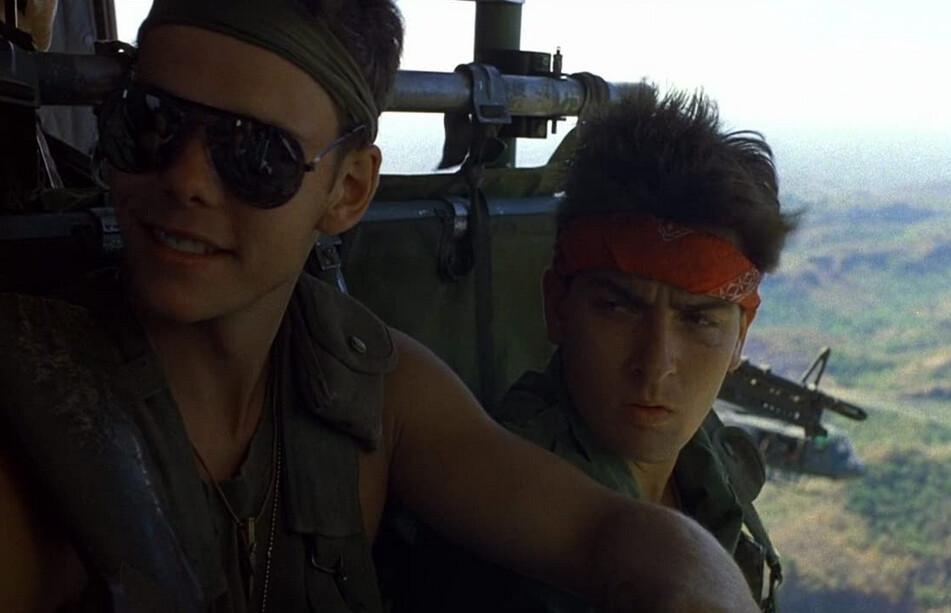 Bunny (Kevin Dillon, L) and Chris (Charlie Sheen), in "Platoon." (Orion Pictures)