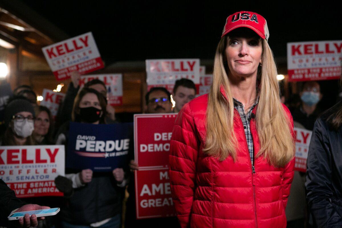 Sen. Kelly Loeffler (R-Ga.) is seen at a rally in Cumming, Ga., on Dec. 20, 2020. (Jessica McGowan/Getty Images)