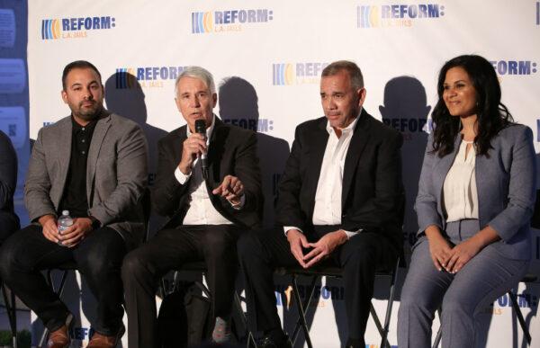George Gascón (2nd L) speaks at a Reform LA Jails Summit + Day Party in Pasadena, Calif., on Nov. 9, 2019. (Jesse Grant/Getty Images for Patrisse Cullors)
