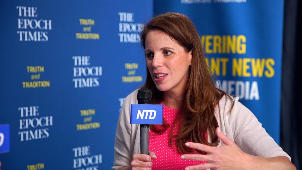 Dr. Simone Gold in an interview with NTDTV at Turning Point USA Student Action Summit 2020 in West Palm Beach, Fla., in December 2020. (Screenshot via NTD)