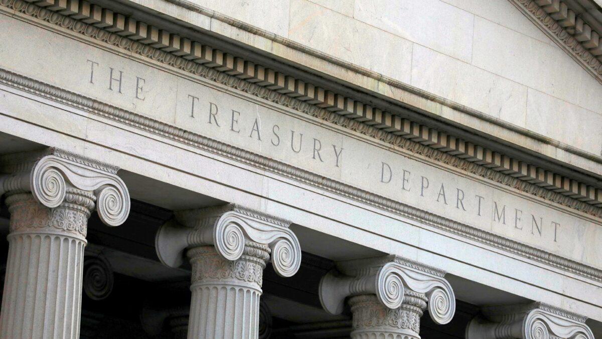 The U.S. Department of the Treasury is seen in Washington, D.C. on Aug. 30, 2020. (Andrew Kelly/Reuters)