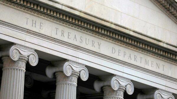 The U.S. Department of the Treasury is seen in Washington, on Aug. 30, 2020. (Andrew Kelly/Reuters)