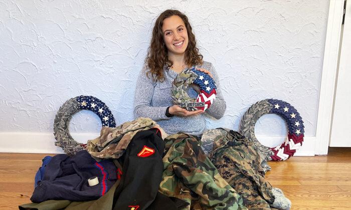 Staff Sergeant Handcrafts Patriotic Wreaths From Military Uniforms for Veterans and Families