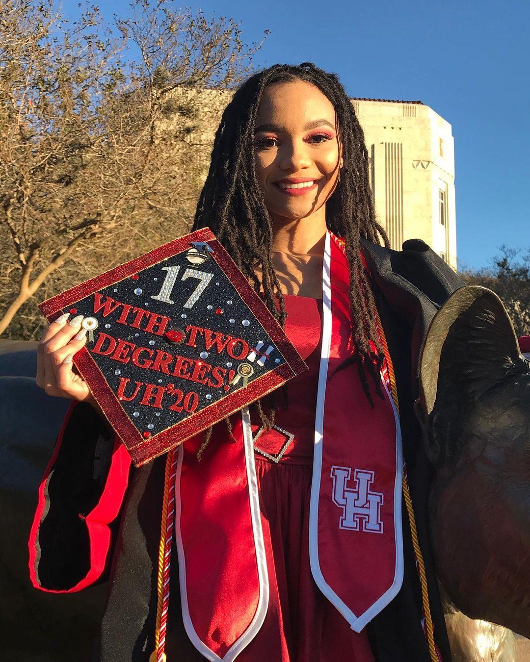 Just 17 years old, Salenah Cartier poses at her graduation from the University of Houston. (Courtesy of <a href="https://www.instagram.com/salenahcartier/">Salenah Cartier</a>)