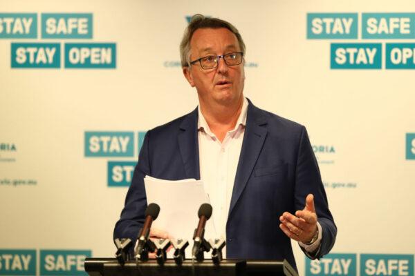 Victorian Health Minister Martin Foley at a press conference in Melbourne, Australia on Dec. 6, 2020. (Robert Cianflone/Getty Images)
