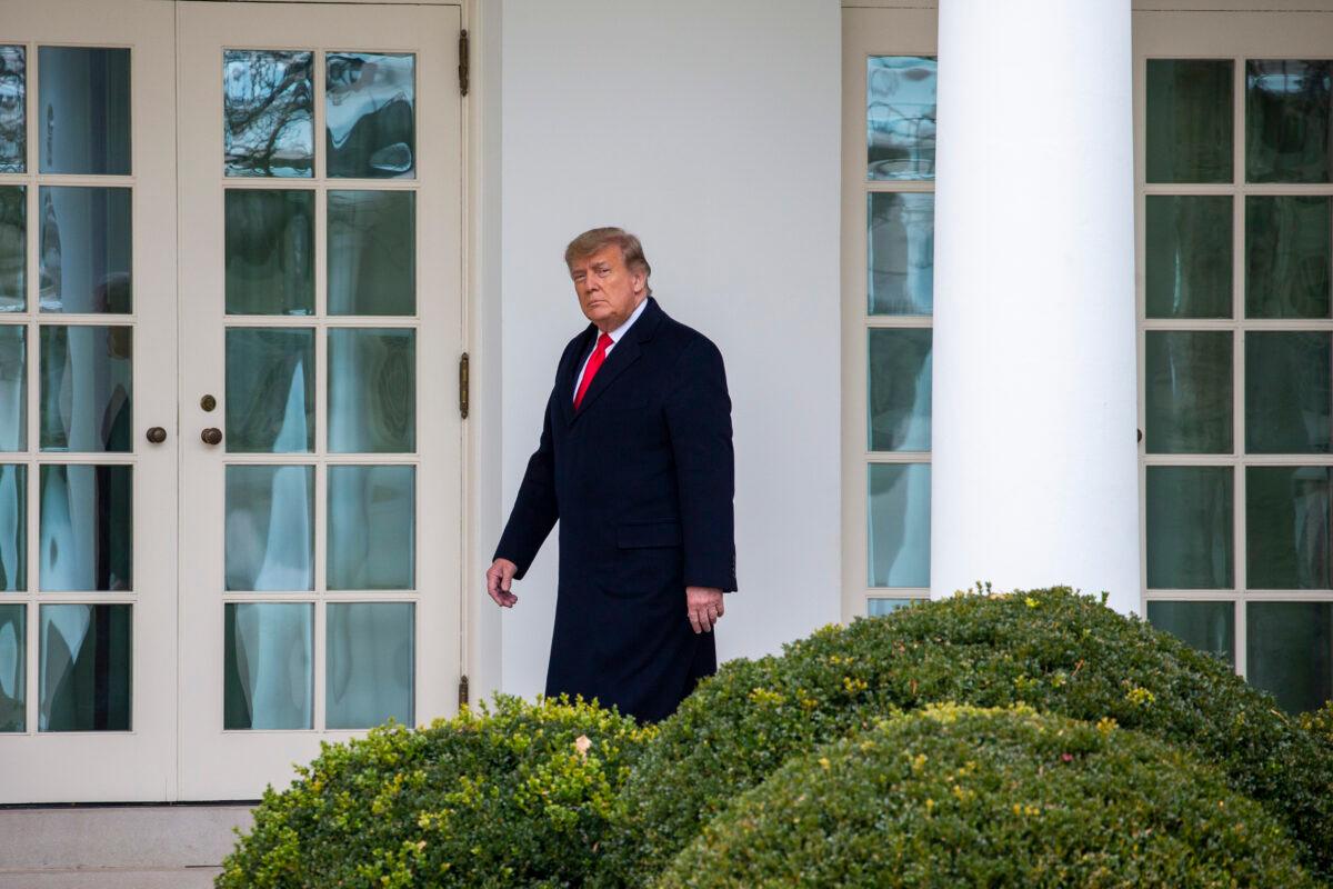 President Donald Trump walks to the Oval Office while arriving back at the White House in Washington on Dec. 31, 2020. (Tasos Katopodis/Getty Images)